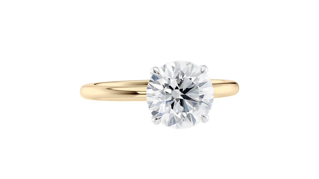 Round Solitaire Slim Band Diamond Engagement Ring