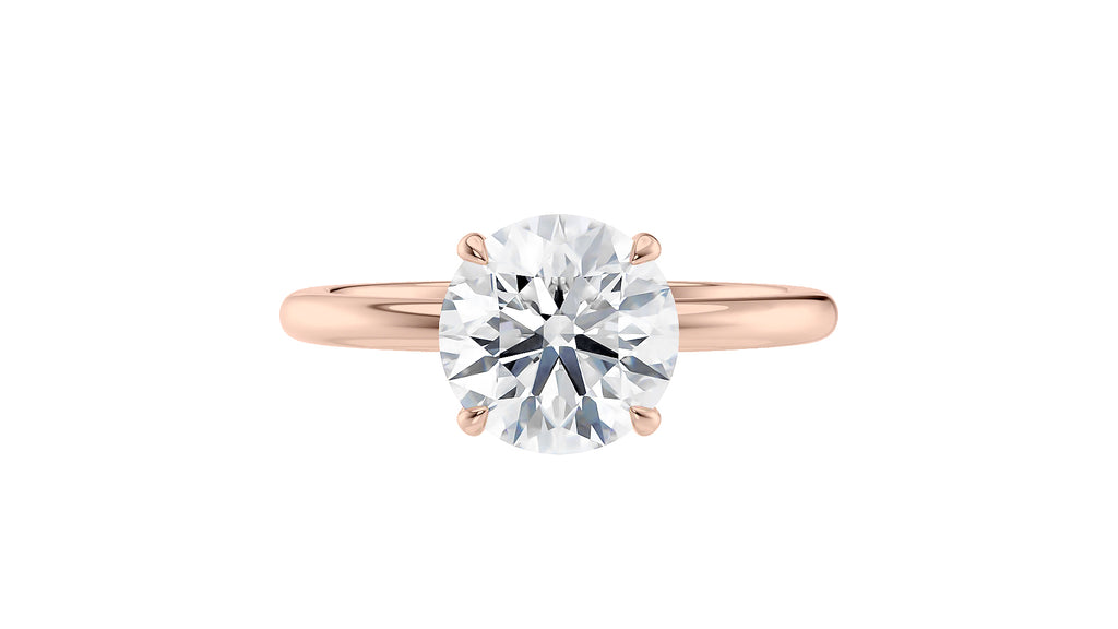 Round Solitaire Slim Band Diamond Engagement Ring