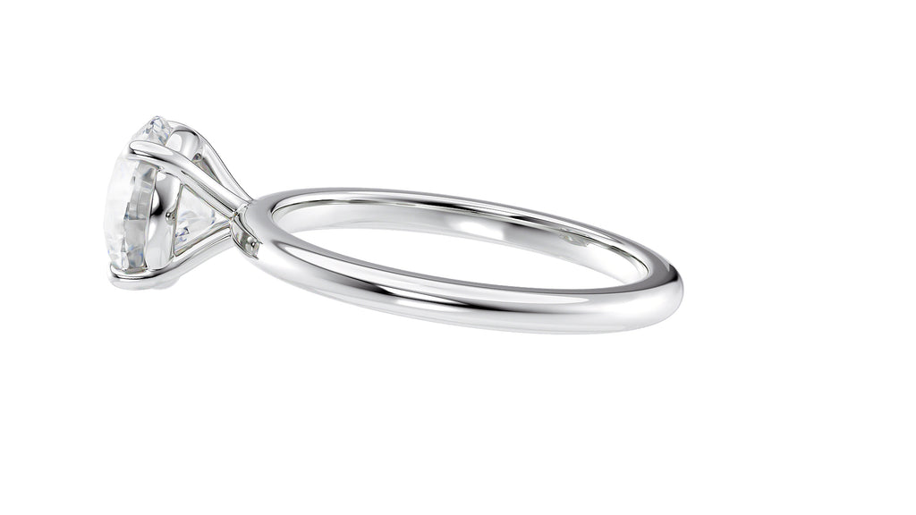 Round Solitaire Slim Band Diamond Engagement Ring