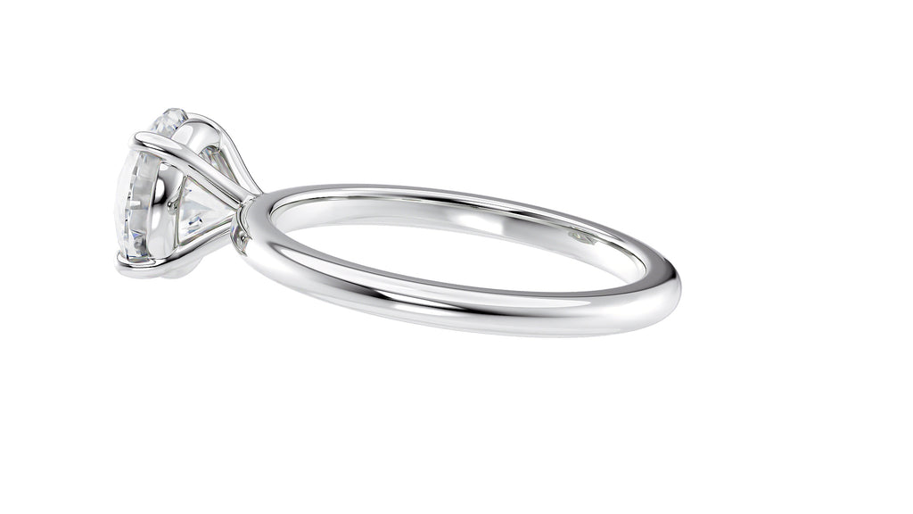 Round Solitaire Slim Band Diamond Engagement Ring