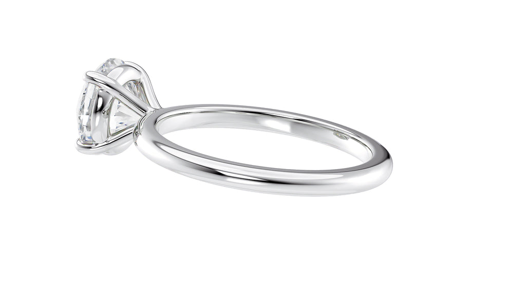 Round Solitaire Slim Band Diamond Engagement Ring