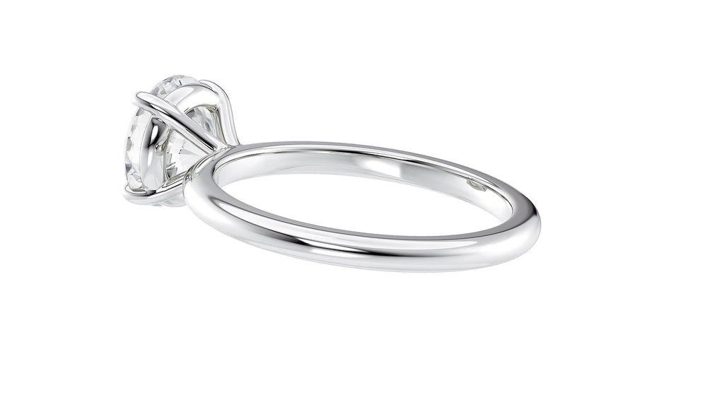 Round Solitaire Slim Band Diamond Engagement Ring