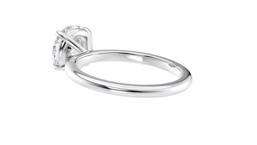 Round Solitaire Slim Band Diamond Engagement Ring