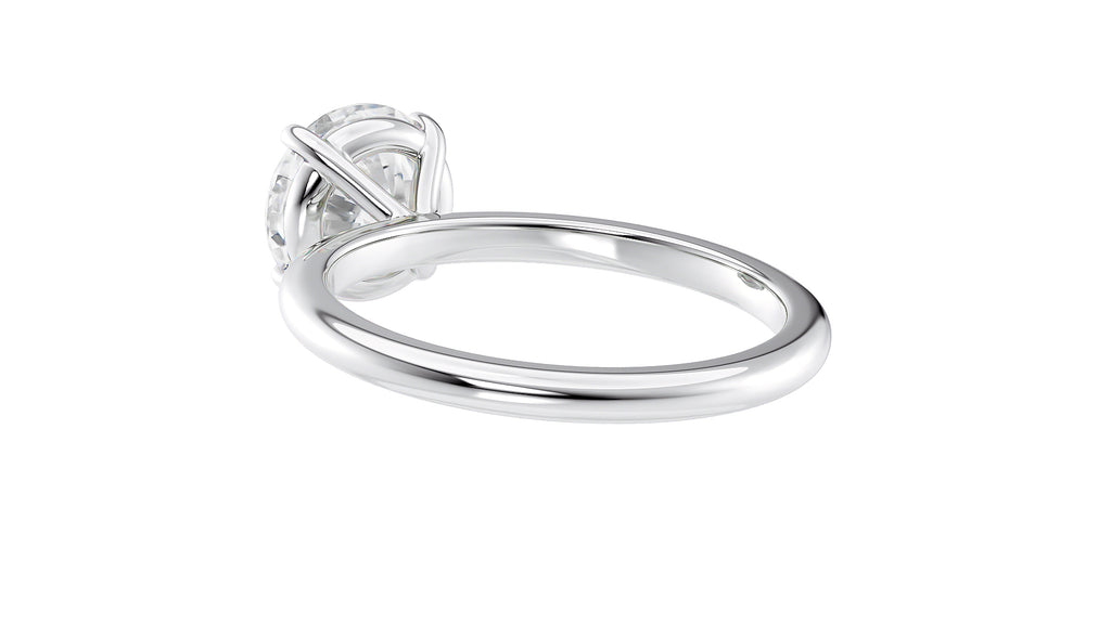 Round Solitaire Slim Band Diamond Engagement Ring