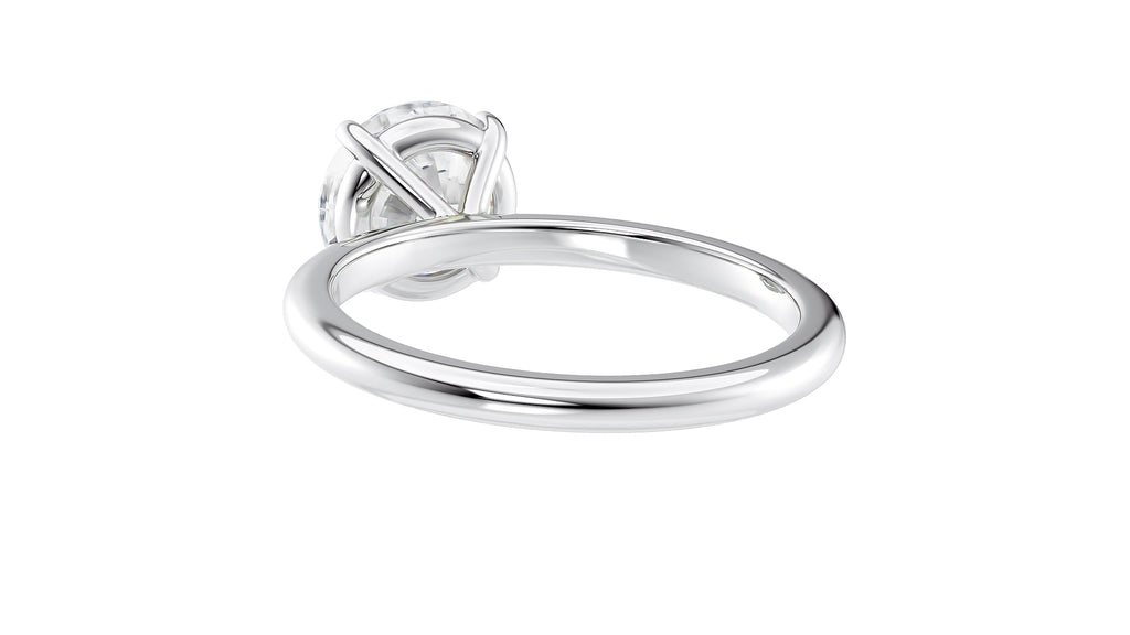 Round Solitaire Slim Band Diamond Engagement Ring