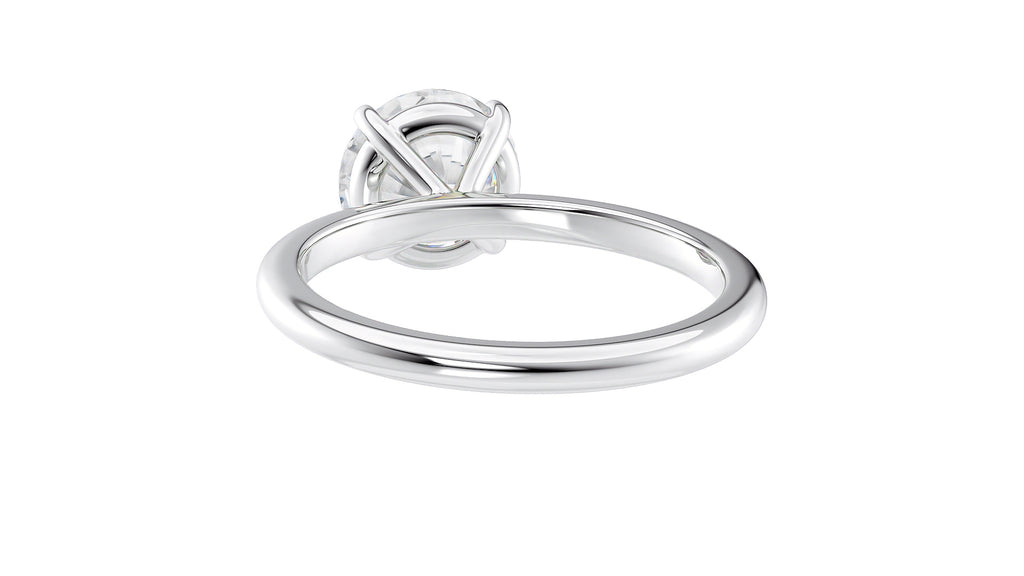 Round Solitaire Slim Band Diamond Engagement Ring