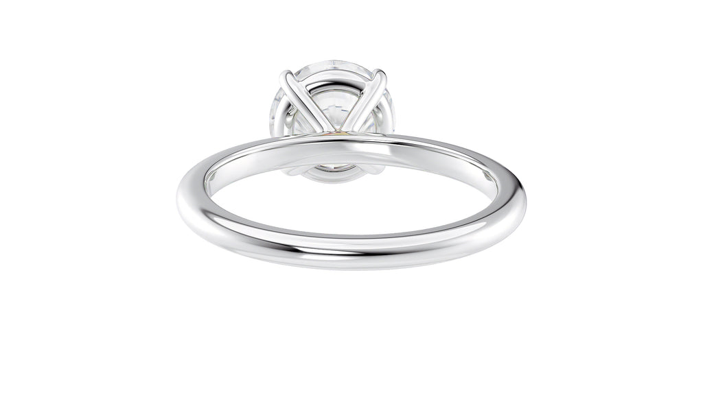 Round Solitaire Slim Band Diamond Engagement Ring