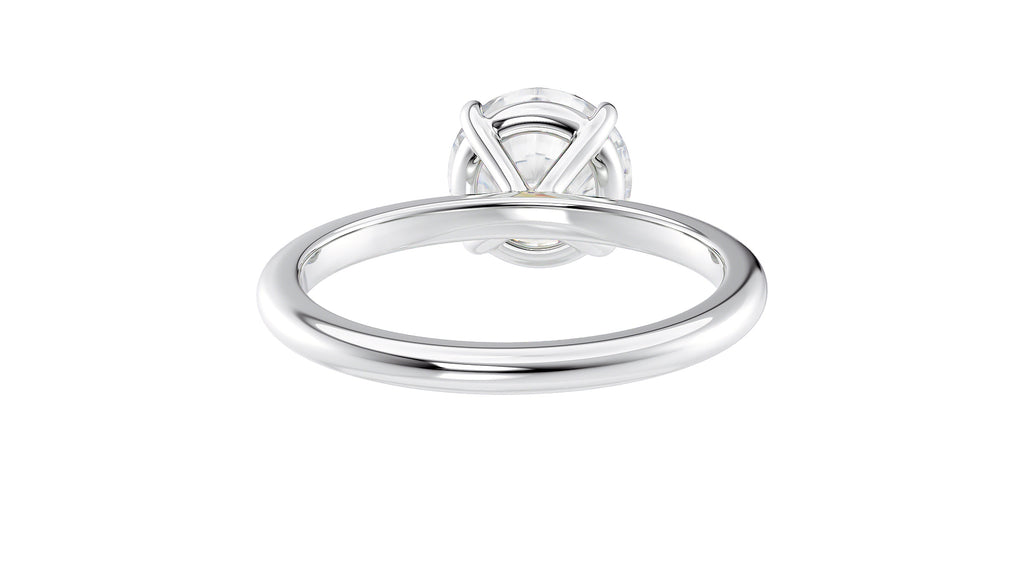Round Solitaire Slim Band Diamond Engagement Ring