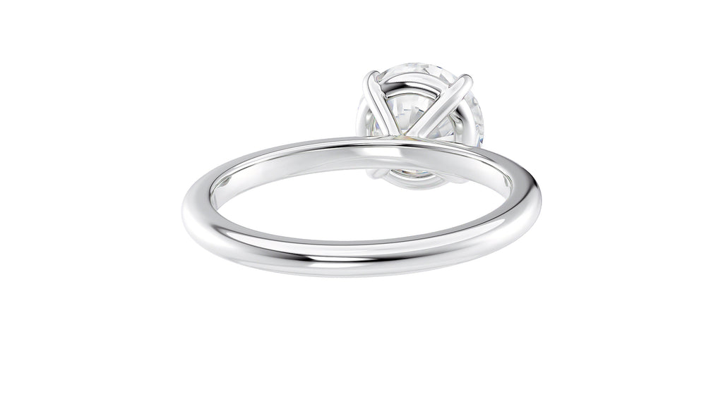 Round Solitaire Slim Band Diamond Engagement Ring