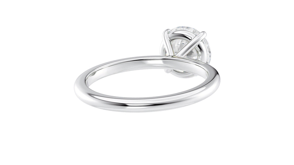 Round Solitaire Slim Band Diamond Engagement Ring