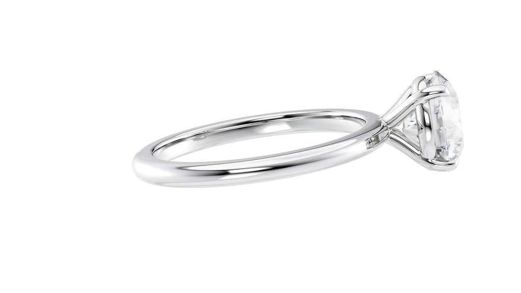 Round Solitaire Slim Band Diamond Engagement Ring