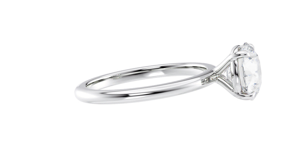 Round Solitaire Slim Band Diamond Engagement Ring