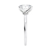 Oval cut diamond engagement ring in contemporary style setting 18 carat white gold end view.