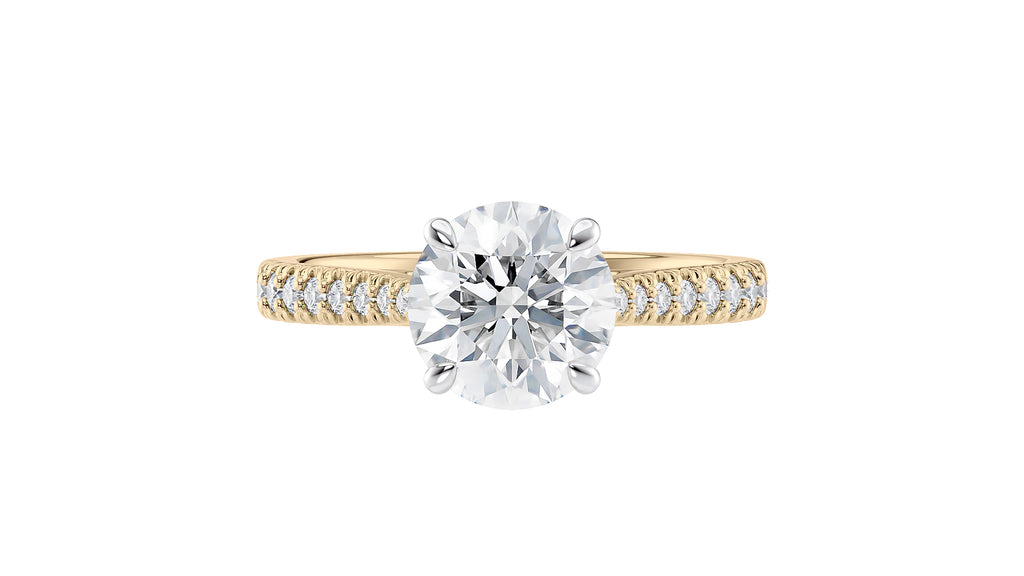 Round Solitaire Tapered Diamond Band Engagement Ring