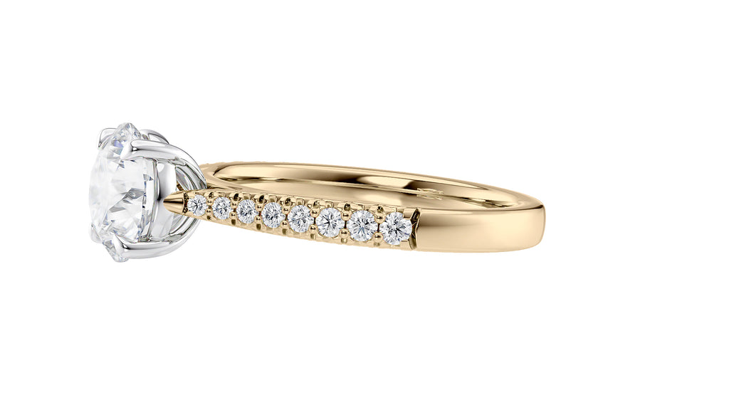 Round Solitaire Tapered Diamond Band Engagement Ring