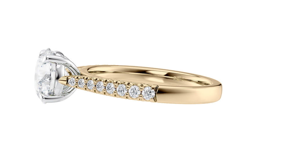 Round Solitaire Tapered Diamond Band Engagement Ring