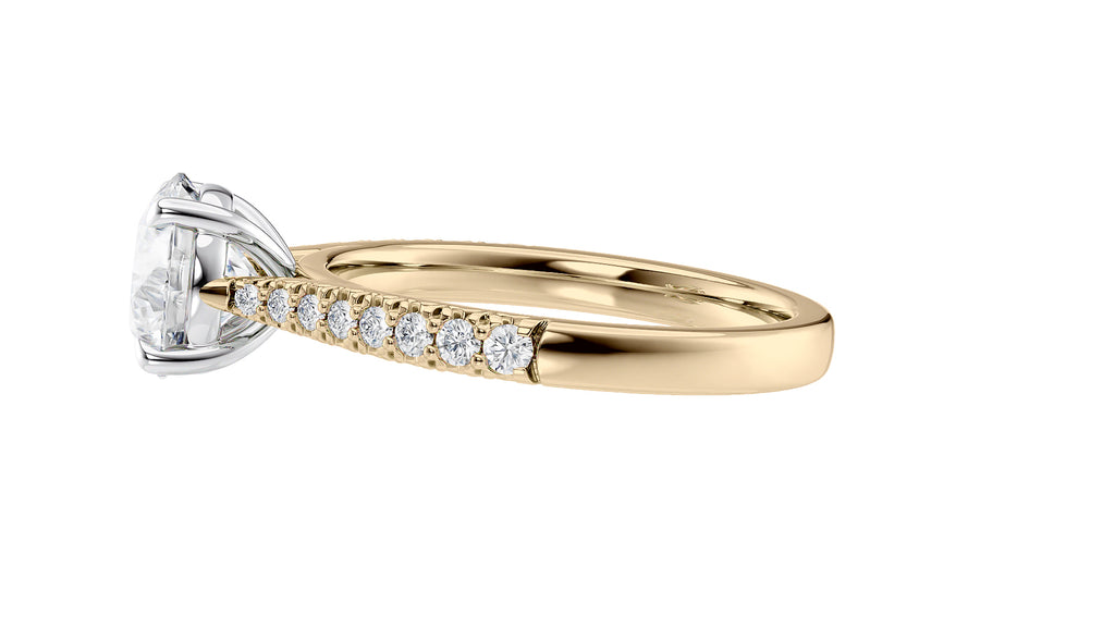 Round Solitaire Tapered Diamond Band Engagement Ring