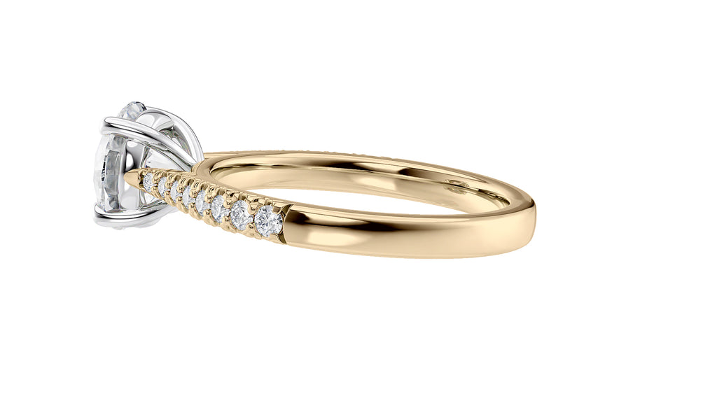 Round Solitaire Tapered Diamond Band Engagement Ring