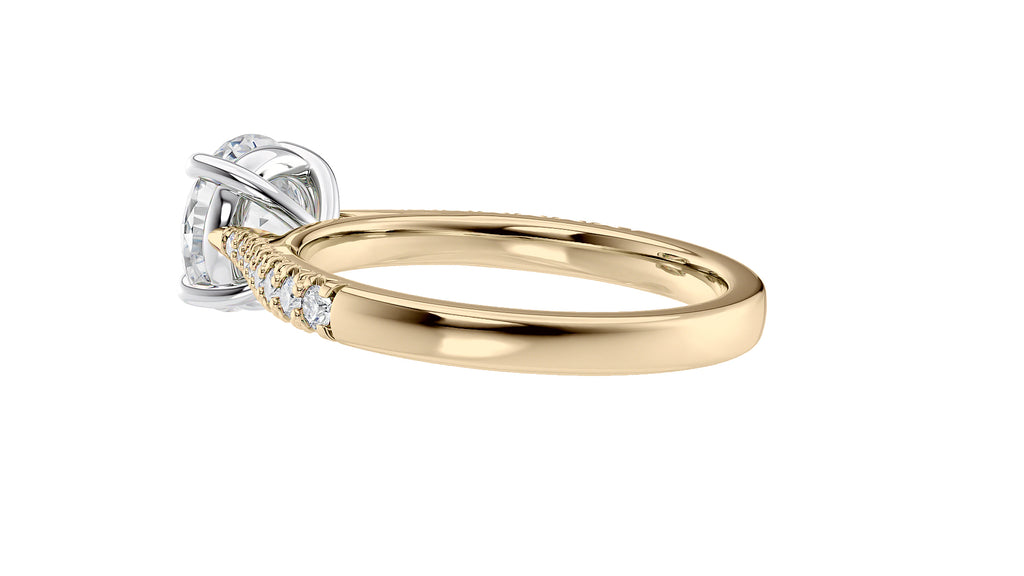 Round Solitaire Tapered Diamond Band Engagement Ring