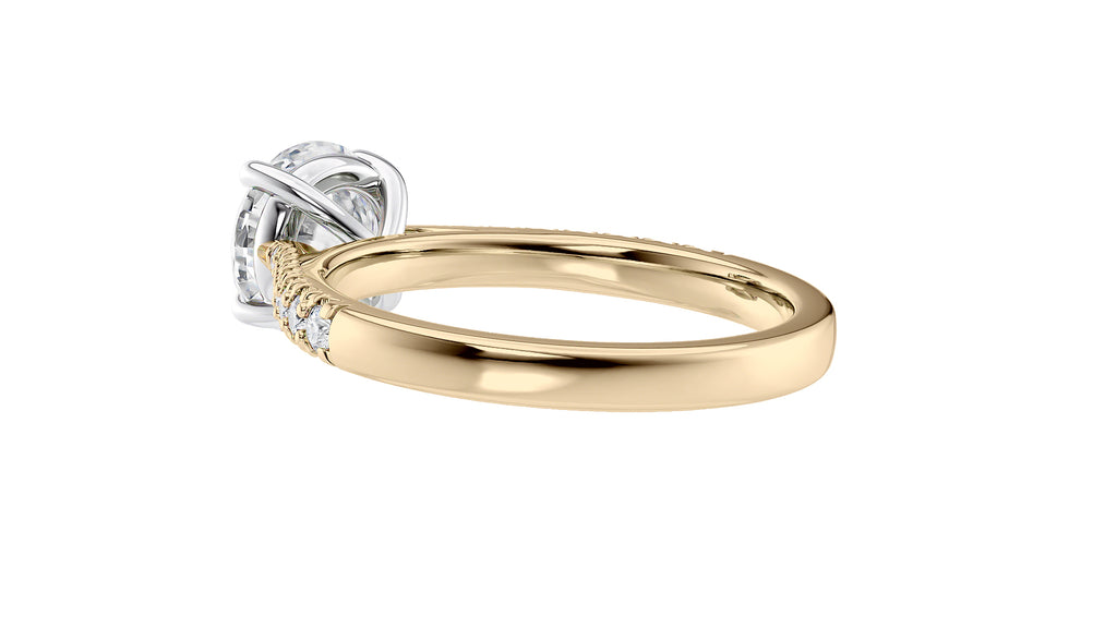 Round Solitaire Tapered Diamond Band Engagement Ring