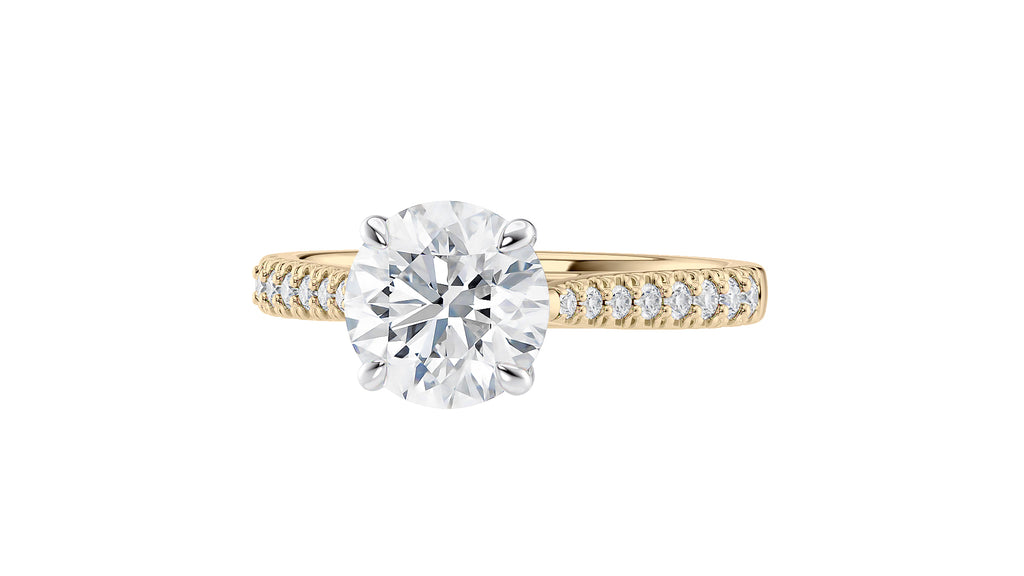 Round Solitaire Tapered Diamond Band Engagement Ring