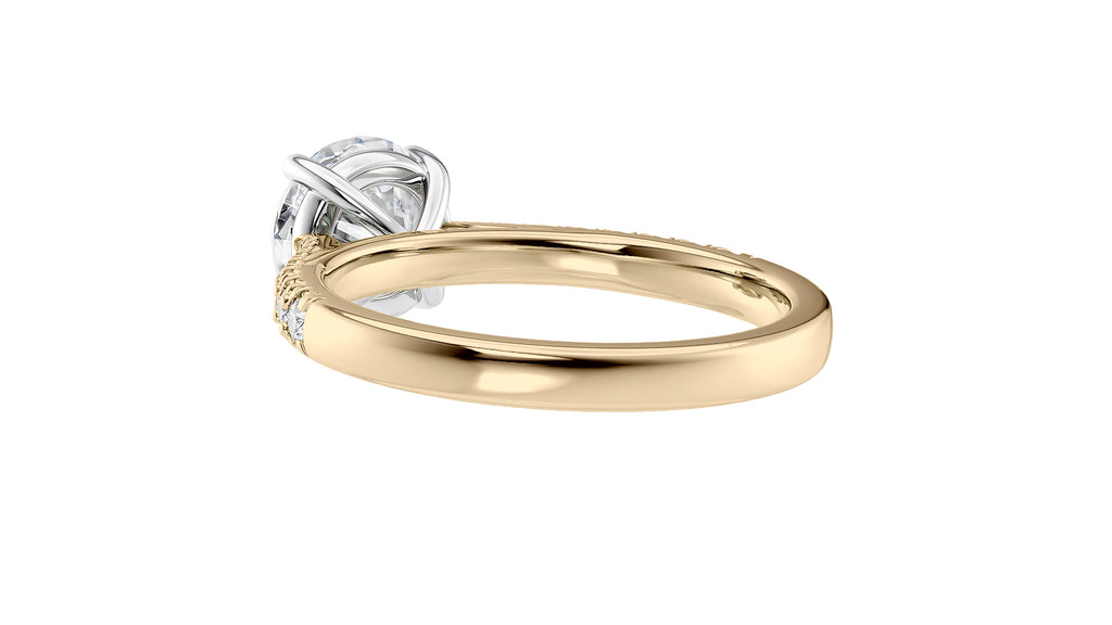 Round Solitaire Tapered Diamond Band Engagement Ring