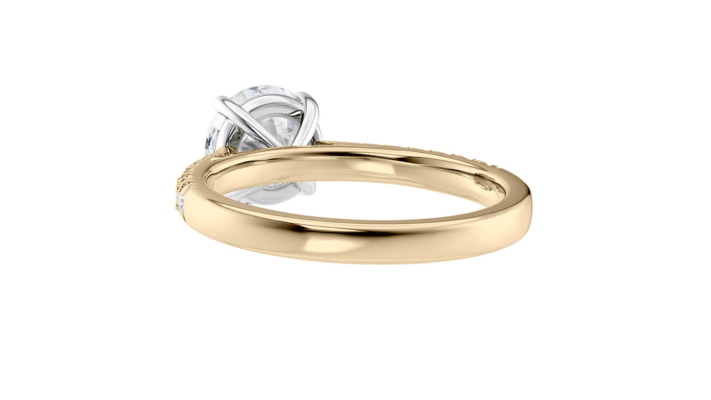 Round Solitaire Tapered Diamond Band Engagement Ring