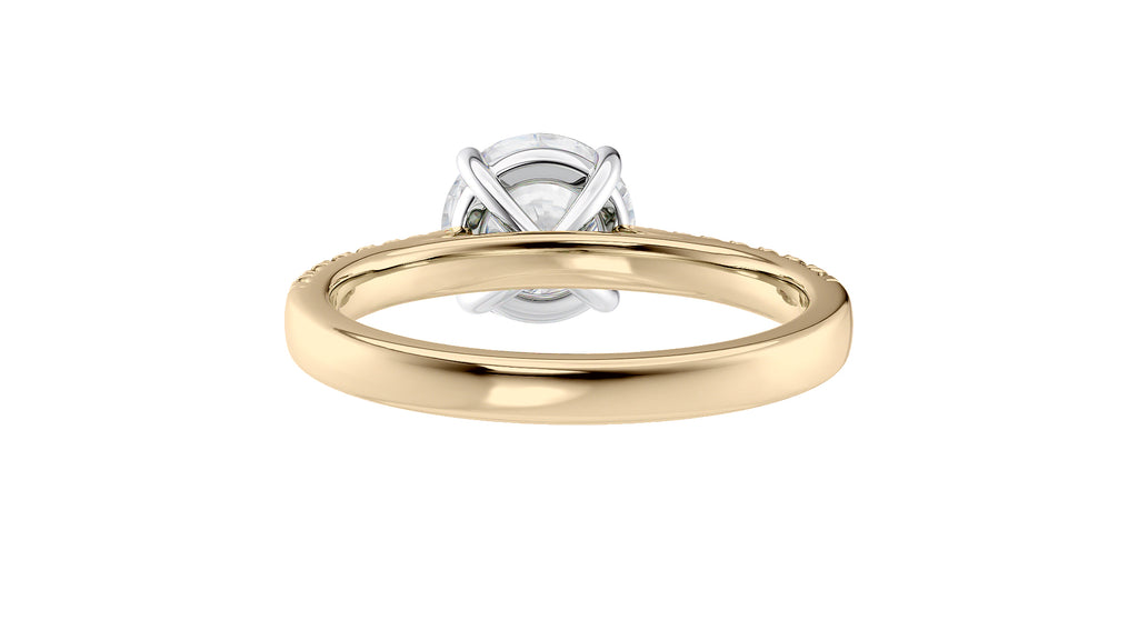 Round Solitaire Tapered Diamond Band Engagement Ring