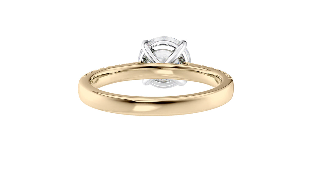 Round Solitaire Tapered Diamond Band Engagement Ring