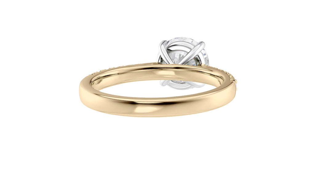 Round Solitaire Tapered Diamond Band Engagement Ring