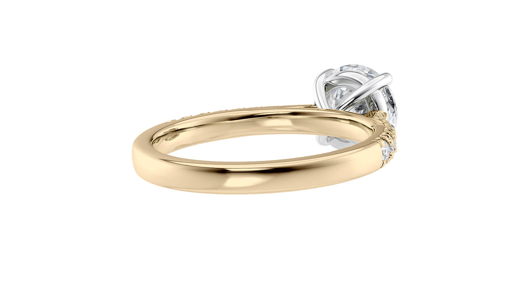 Round Solitaire Tapered Diamond Band Engagement Ring