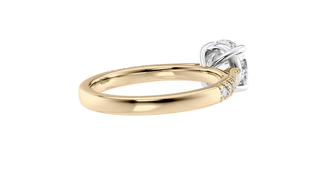 Round Solitaire Tapered Diamond Band Engagement Ring