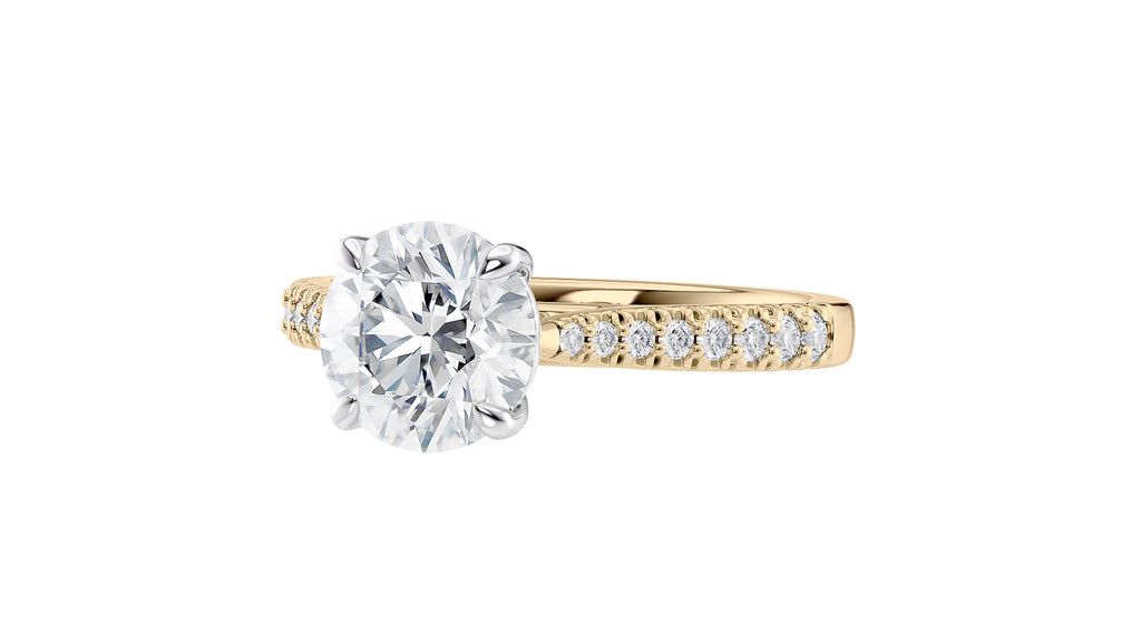 Round Solitaire Tapered Diamond Band Engagement Ring
