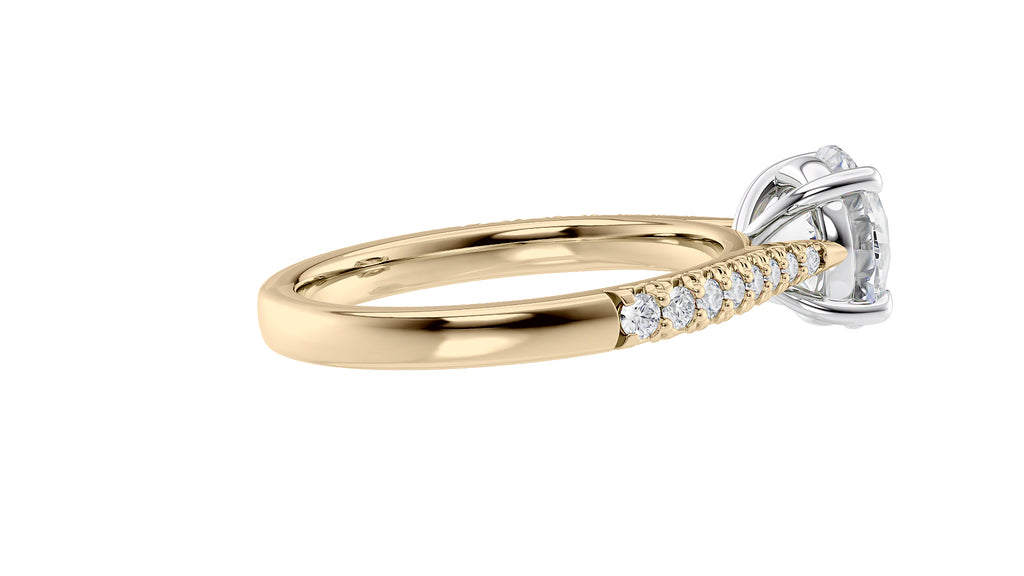 Round Solitaire Tapered Diamond Band Engagement Ring