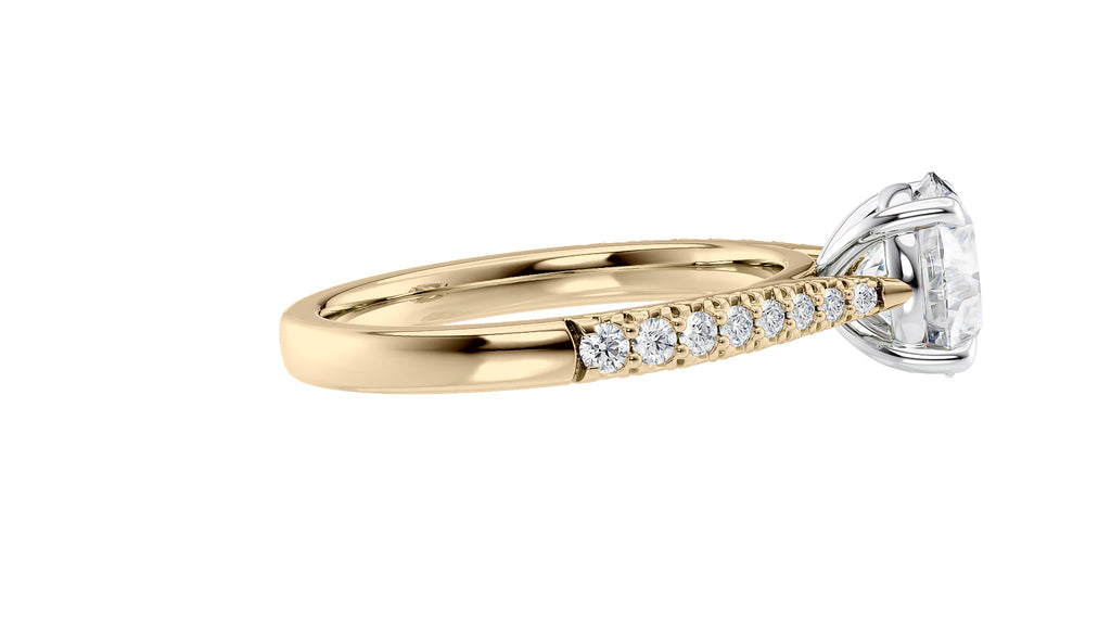 Round Solitaire Tapered Diamond Band Engagement Ring