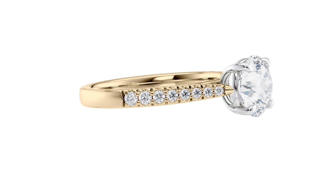 Round Solitaire Tapered Diamond Band Engagement Ring