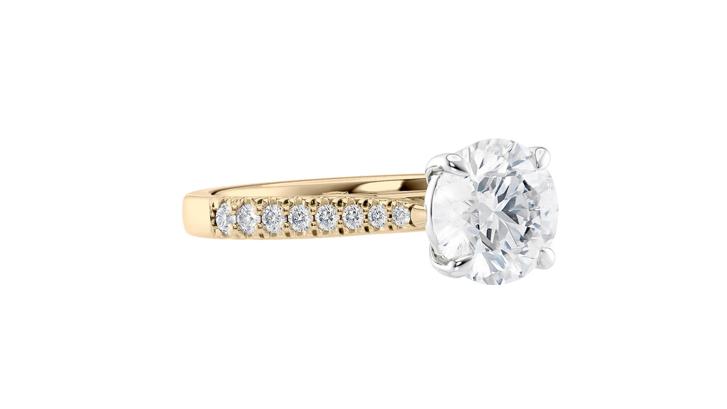 Round Solitaire Tapered Diamond Band Engagement Ring