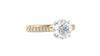 Round Solitaire Tapered Diamond Band Engagement Ring