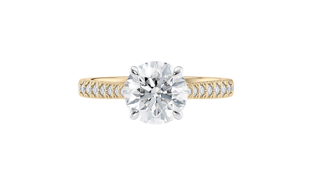 Round Solitaire Tapered Diamond Band Engagement Ring