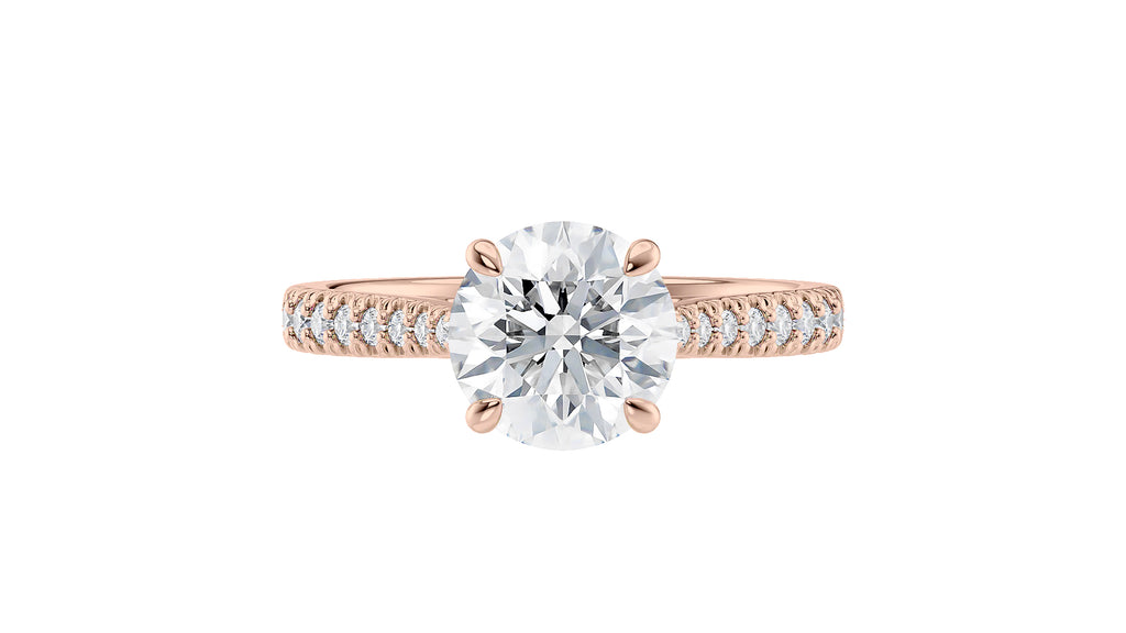 Round Solitaire Tapered Diamond Band Engagement Ring
