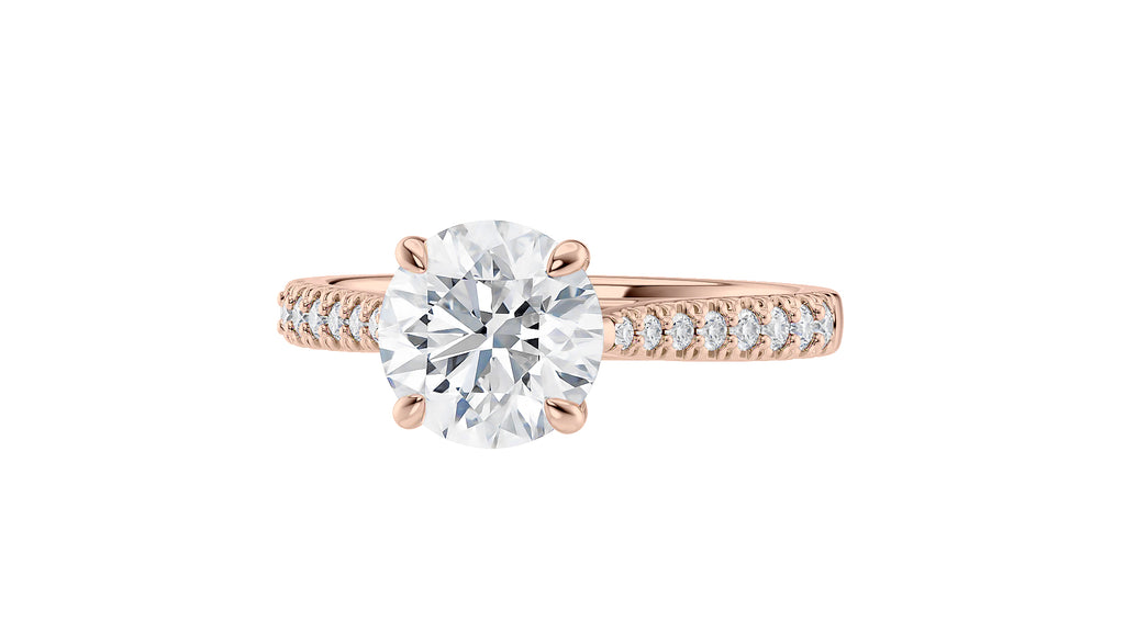 Round Solitaire Tapered Diamond Band Engagement Ring