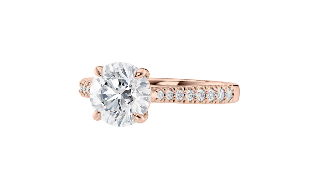 Round Solitaire Tapered Diamond Band Engagement Ring