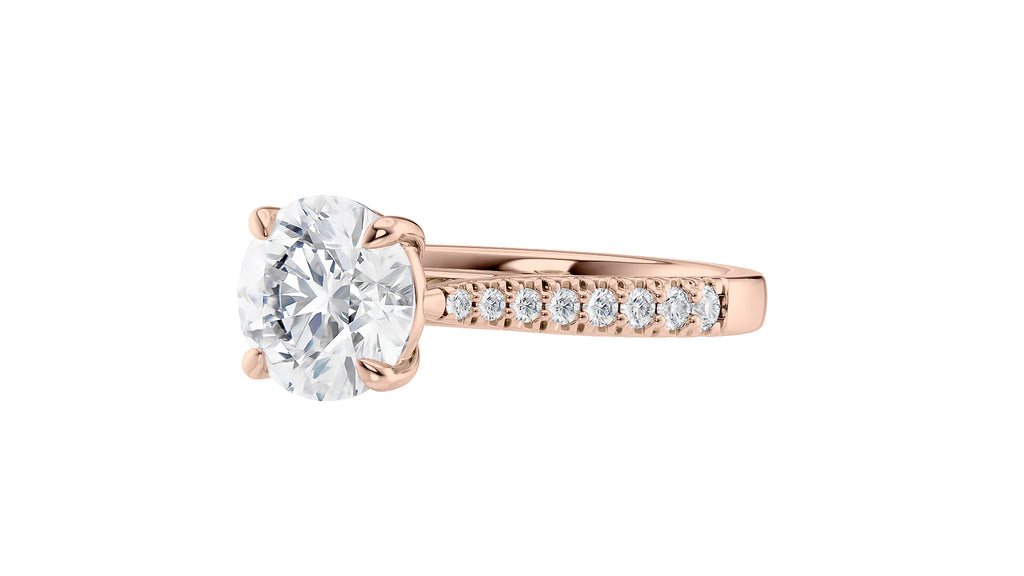 Round Solitaire Tapered Diamond Band Engagement Ring