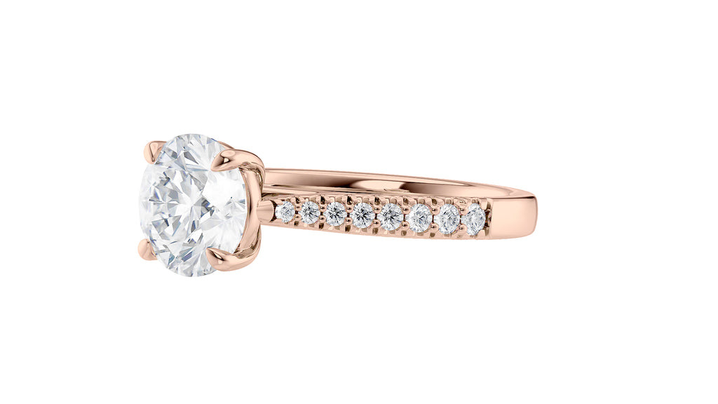 Round Solitaire Tapered Diamond Band Engagement Ring