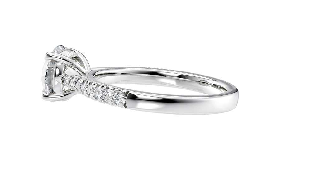 Round Solitaire Tapered Diamond Band Engagement Ring