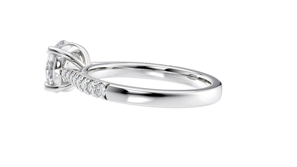 Round Solitaire Tapered Diamond Band Engagement Ring