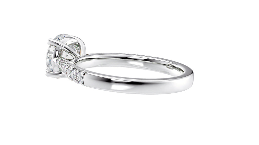 Round Solitaire Tapered Diamond Band Engagement Ring