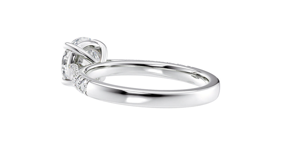 Round Solitaire Tapered Diamond Band Engagement Ring