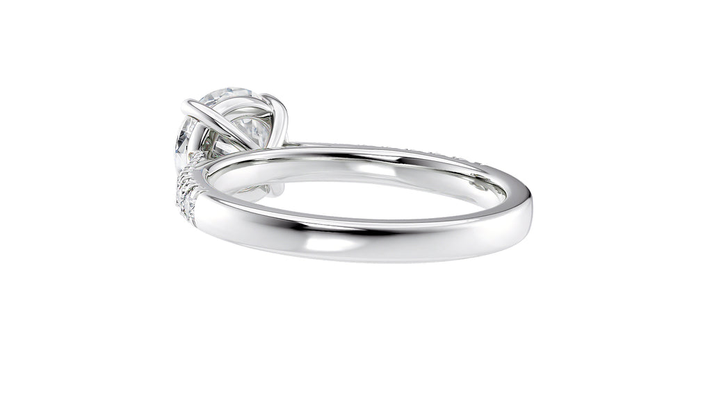 Round Solitaire Tapered Diamond Band Engagement Ring