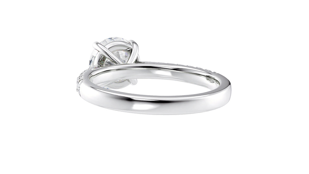 Round Solitaire Tapered Diamond Band Engagement Ring